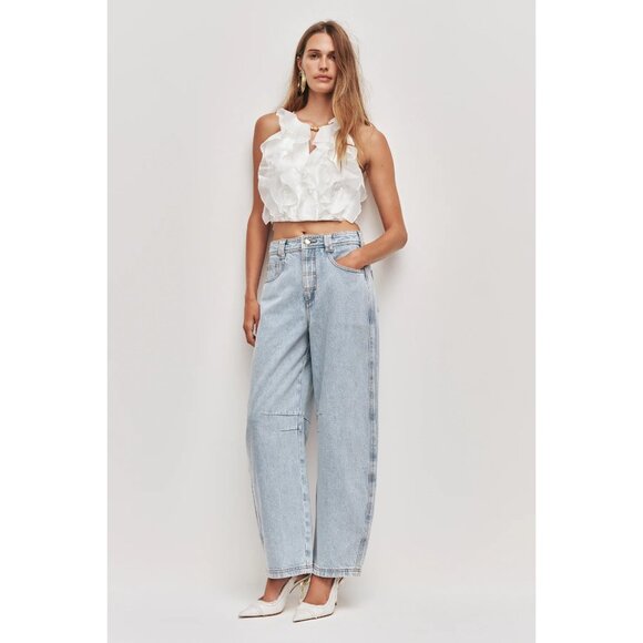 Aje Briar Barrel Jean Style 26RE3015 in Light Wash Blue - Picture 2 of 5